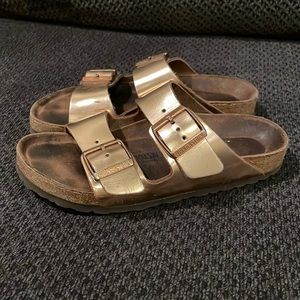 Rose gold Birkenstocks